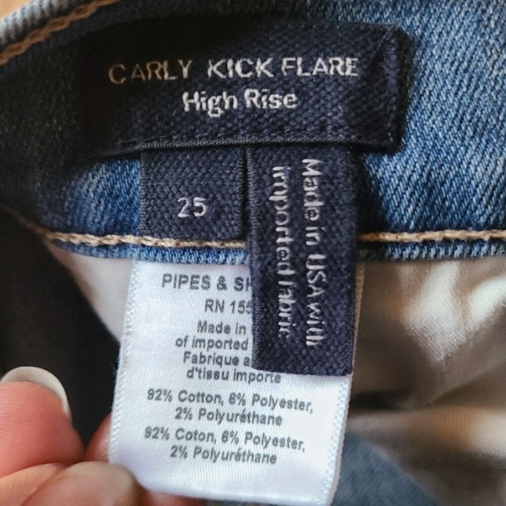 VERONICA BEARD JEANS CARLY KICK FLARE HIGH RISE SUPER-STRETCH DENIM CROPPED 25 - Picture 8 of 8